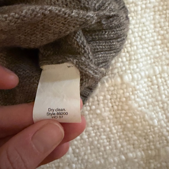 90s J. Crew Taupe Shawl Collar Sweater - Picture 4 of 5